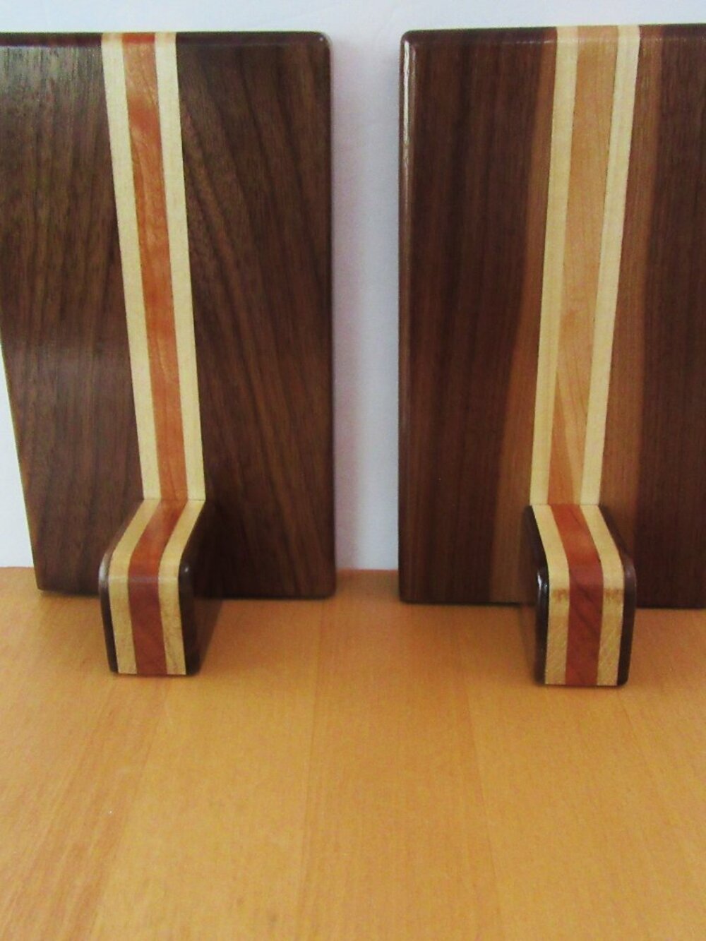 Hand Crafted wood bookends - walnut, cherry, poplar - 7 7/8" - library decor